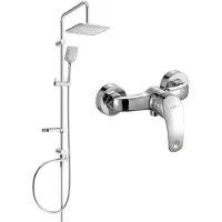 Mexen Sven ensemble de douche apparent avec pomme de douche et robinet de douche Fabia, chrome - 746540262-00