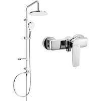 Mexen Erik ensemble de douche apparente avec pommeau de douche et mitigeur Lynx, chrome - 745940205-00