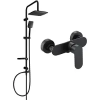 Mexen Sven ensemble de douche extérieure avec pommeau et mitigeur de douche Milo, noir - 71340262-70
