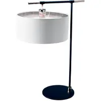 Elstead Lighting Lampe de table rétro Balance, blanc et argent, 1xE27x60W, abat-jour en tissu, dimensions : 65,6 x 33,5 x 46,9 cm, IP20, Elstead