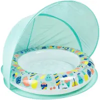 Eurekakids Inflatable Baby Pool With Parasol-hello Summer Bleu