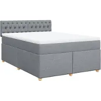 vidaXL Lit boxspring avec matelas gris clair 160x200 cm Tissu