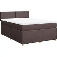 vidaXL Lit boxspring avec matelas brun foncé 140x190 cm Tissu