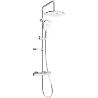 Mexen KX17 ensemble de douche à surface avec tête de pluie et robinet thermostatique, chrome/blanc - 771501791-02