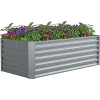 VCM Jardin surélevé en métal 120x60x57 cm – Bac à plantes rectangulaire pour jardin et terrasse – Grand bac à plantes en métal, bac à plantes sans fond, Galdo L
