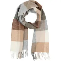 Profuomo Écharpe Laine Multicoloré Marron Beige Gris