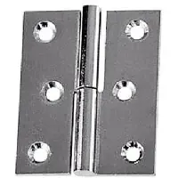 PLASTIMO Brass Chromed Right Hinge 2 Units Argenté 60 x 40 mm