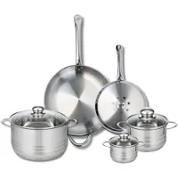 Elo Ensemble de 2 Poêles de cuisson 24 et 32 cm et 3 faitouts 12, 16 et 24 cm Profi Brillant