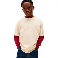 Tommy Hilfiger Washed Faded Graphic Short Sleeve T-shirt Beige 10 Years Garçon