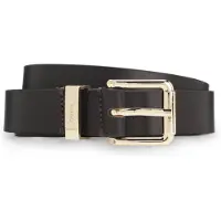 HUGO Ceinture en cuir italien avec boucle nœud dorée