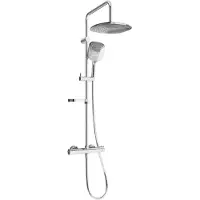 Mexen KX17 ensemble de douche apparent avec pommeau et robinet thermostatique, chrome - 771501791-00