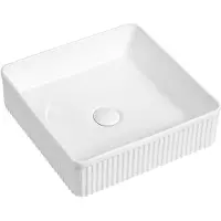 Mexen Grovo lavabo à poser cannelé 37 x 37 cm, blanc - 22303700