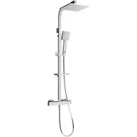 Mexen CQ45 ensemble de douche de surface avec pomme de douche et robinet thermostatique, chrome - 772504595-00