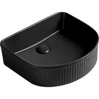 Mexen Grovo lavabo à poser cannelé 40 x 35 cm, noir mat - 22304085
