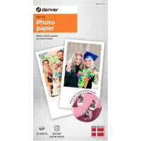 Denver PBP-60 - Basic photo print paper for MCP-6010 printer (20 pcs), Papier photo, Multicolore