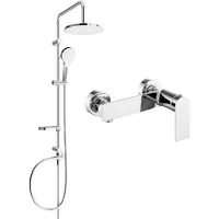 Mexen Erik ensemble de douche en saillie avec pomme de douche et robinet de douche Zero, chrome - 71140205-00