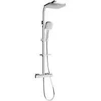 Mexen CQ33 ensemble de douche mural avec pomme de douche et mitigeur thermostatique, chrome - 772503395-00