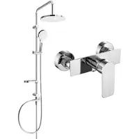Mexen Erik ensemble de douche apparent avec pomme de douche et mitigeur Alexa, chrome - 71240205-00