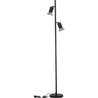 Lyora Lampadaire design Luvia noir avec bronze