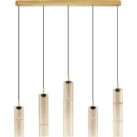 Nova Luce Suspension unique Sano Or 5 lumières droit