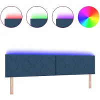 vidaXL Tête de lit LED, bleu, tissu