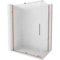 Mexen Cabine de douche coulissante Velar 160 x 85 cm, finition givrée, cuivre brossé - 871-160-085-31-65