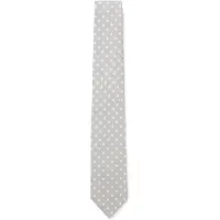 BOSS Cravate en soie et lin à motif pois jacquard