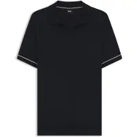 BOSS Polo en maille de coton mélangé à rayure horizontale