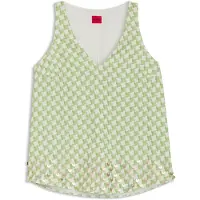 HUGO Top sans manches à imprimé géométrique avec sequins