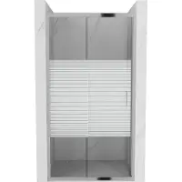 Mexen Apia Porte de douche pliante 115 cm, Rayures, Chrome - 845-115-000-01-20