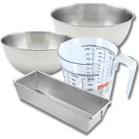 Zenker Set de 5 ustensiles de pâtisserie moule à gâteaux bols spatule et verre doseur Silver