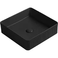 Mexen Grovo lavabo à poser cannelé 37 x 37 cm, noir mat - 22303785