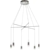 Eglo 39326 SANTIGA LED Suspension nickel mat 12x3.2W 3000K blanc chaud