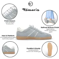 Tamaris Baskets basses bleu-gris / blanc