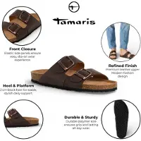 Tamaris Mules Plate en cuir