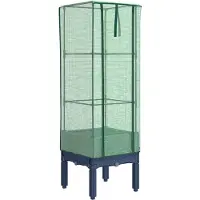 vidaXL Lit surélevé avec serre aspect rotin 40x40x140 cm