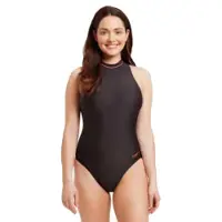Zoggs Cable Zipped Hi Neck Swimsuit Noir 34 Femme