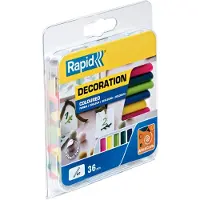 Rapid 5001426 Heißklebesticks farbsortiert, 36 St.