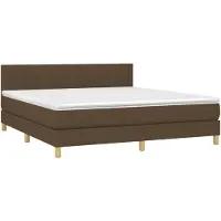 vidaXL Lit boxspring avec matelas brun foncé 180x200 cm Tissu
