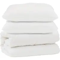 vidaXL : Ensemble de couettes avec oreillers, 3 pièces, blanc, microfibre