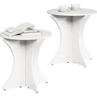 vidaXL Table Basse 2 Pcs Blanc 46 X 46 X 47 Cm Bois de Pin Massif Lumarko