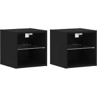vidaXL Meuble TV 2 pcs Noir 30 x 28,5 x 30 cm Bois d'ingénierie