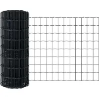 vidaXL Clôture Euro, 0,4 x 10 m, fer revêtu de PVC, gris