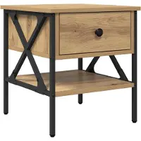 vidaXL Table de chevet avec tiroir chêne artisanal 40 x 42 x 45 cm