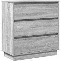 vidaXL Cabinet de chevet avec Gris 71 x 34.5 x 75 cm Bois d'ingénierie