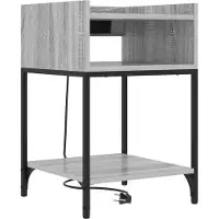 vidaXL Table de chevet avec étagère 2 pcs Sonoma gris 40 x 40 x 61 cm
