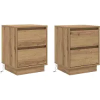 vidaXL Cabinet de chevet avec 2 pcs chêne artisanal 39 x 34.5 x 50 cm