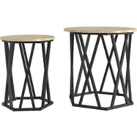 vidaXL Table basse, lot de 2, chêne Sonoma, bois et acier
