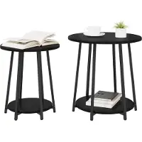 vidaXL Ensemble de tables d'appoint 2 pcs Chêne noir 50 x 50 x 51 cm