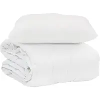 vidaXL Couverture d'été avec coussins, 2 pièces, blanc, microfibre